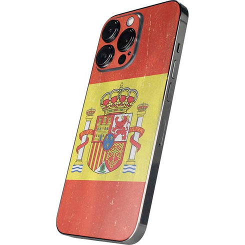 Spain Flag Distressed iPhone 16 Pro Skin